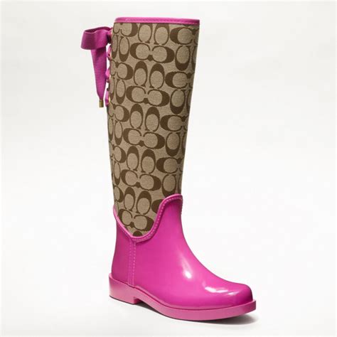 coach water boots cheap|rain boots coach outlet.